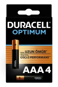 Duracell Optimum Alkalin AAA İnce Kalem Pil 4Lü Paket