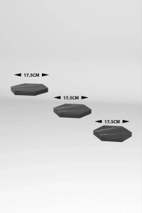 Duvar Rafı Dekoratif 3 Adet Çiçeklik Altıgen Krem