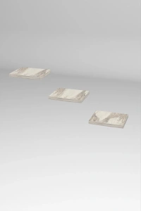 Duvar Rafı Dekoratif 3 Adet Çiçeklik Kare Efes