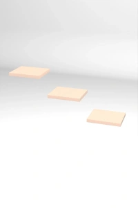 Duvar Rafı Dekoratif 3 Adet Çiçeklik Kare Krem