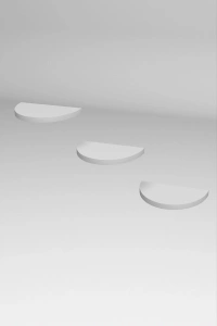 Duvar Rafı Dekoratif 3 Adet Çiçeklik Oval Beyaz