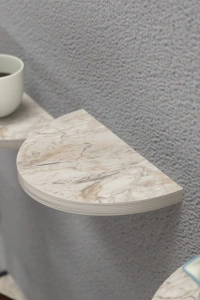 Duvar Rafı Dekoratif 3 Adet Çiçeklik Oval Efes