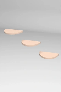 Duvar Rafı Dekoratif 3 Adet Çiçeklik Oval Krem