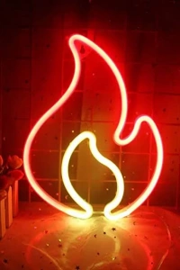 Duvara Asmalı Neon Alev LED