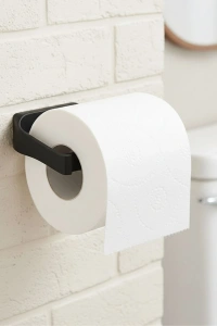 Duvara Monte Siyah Peçetelik Minimal Banyo Aksesuarı