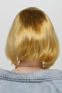 Düz Kesim Küt Parti Peruğu Altın Renk