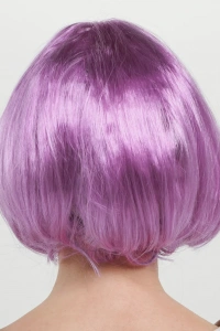 Düz Kesim Küt Parti Peruğu Rose Pembe