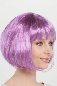 Düz Kesim Küt Parti Peruğu Rose Pembe