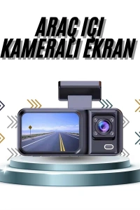 DVR Araç İçi Kamera Ön ve İç Kamera 2 İnç Ekranlı Çift Kamera