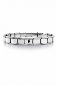 E Harfli Çelik Bileklik – Kişiye Özel Paslanmaz Çelik Kadın Bileklik – Esnek İtalyan Model