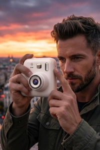 Eğlenceli Baskılı Çocuk Fotoğraf Makinesi Video Çekim 4 Rulo Kağıt 5 Kalem Set