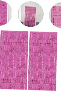 Ekstra Metalize Rose Gold Renk Disko Dikdörtgen Kesim Kapı Perdesi Dekorasyon 1x2 Metre