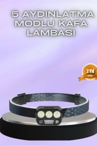 El Hareket Sensörlü LED Kafa Feneri 5 Mod Ayarlanabilir