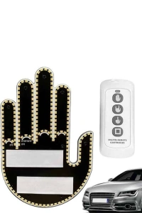 El Orta Parmak Led Kumandalı Araç İçi Reflektör Arka Cam El Simgesi