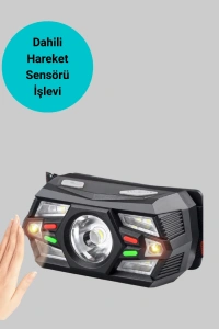 El Sensörlü LED Far Suya Dayanıklı Şarjlı Kafa Lambası