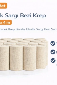 Elastik Sargı Bezi Krep 10 cm x 4 m 50 Adet Esnek Krep Bandaj Elastik Sargı Bezi Seti