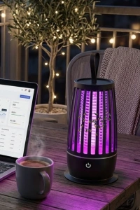 Elektrikli Böcek Öldürücü UV Mor Işık Sessiz Çalışma Gece Lambalı Güvenli Kullanım