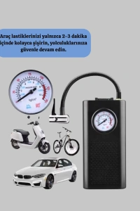 Elektrikli Hava Kompresörü Type-C USB Şarjlı Çok Fonksiyonlu Lastik Pompası