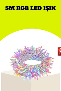 Enerji Tasarruflu Şeffaf Kablo 5 m 50 LED Dekor Işık