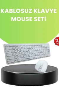Ergonomik Kablosuz Klavye Mouse Takımı - Tam Boy, Sessiz ve Güvenilir