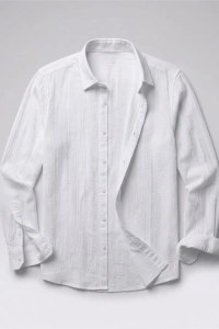 Erkek Armürlü Yarım Oversize Müslin Gömlek
