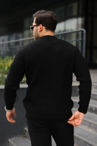 Erkek Bisiklet Yaka Örme Kazak