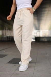 Erkek İthal Yıkamalı Keten Pantolon