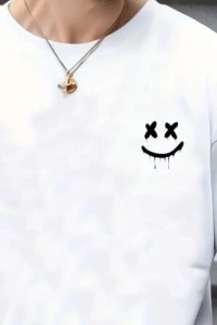 Erkek Kısa Kollu Bisiklet Yaka Baskılı Süprem Tişört