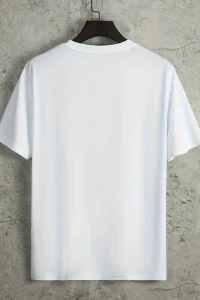 Erkek Kısa Kollu Bisiklet Yaka Baskılı Süprem Tişört