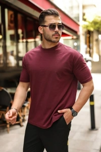 Erkek Kolları Dar Kesim Rahat Kalıp Basic Tişört
