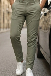 Erkek Slim Fit Dilli Kumaş Pantolon