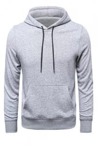 Erkek Uzun Kol Kapşonlu Basic Sweatshirt Hoodie - Gri