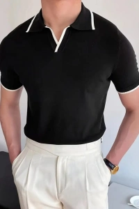 Erkek Uzun Kollu Yakalı Triko Bluz