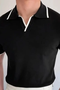 Erkek Uzun Kollu Yakalı Triko Bluz