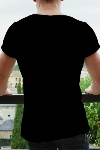 Erkekkısa Kollu Yuvarlak Yaka Desenli Viskon T-shirt