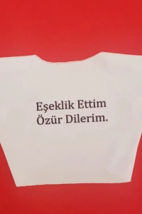 Eşeklik Ettim Yazılı Peluş Oyuncak Tişörtü