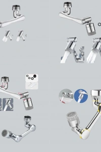 Esnek 1080° Musluk Başlığı 3 Eklemli Hareketli Su Modlu Lavabo Aparatı