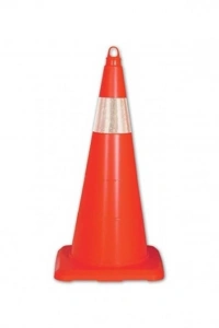 Esnek Kırılmaz Trafik Konisi Tek Reflektörlü 70 cm