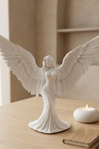 Estetik Melek Kadın Figürlü 3D Dekoratif Biblo Modern Salon Dekoru