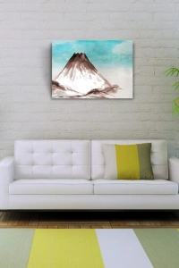 Etekleri Karlı Yanardağ Yağlıboya Kanvas Tablo 50 x 70