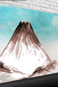 Etekleri Karlı Yanardağ Yağlıboya Kanvas Tablo 50 x 70