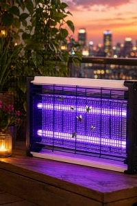Ev Balkon Mutfak İçin Elektrikli Sinek Savar UV Işıklı Sessiz Lamba