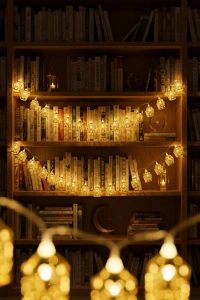 Ev Dekoru İçin Ramazan LED Işık Pilli Sıcak Sarı Cami Figürlü