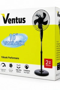 Ev Tipi Ayaklı Vantilatör - 16 İnç 5 Pervaneli - 45W Performans