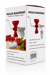 Ev Tipi Salça Makinesi - Süzgeçli ve Hazneli - Manuel Kollu