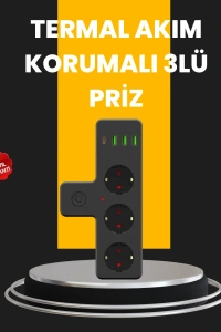Ev ve Ofis İçin Akıllı Çoklu Priz 7 Girişli