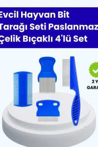 Evcil Hayvan Bakımı İçin Dayanıklı ve Çok Amaçlı Tarak Seti (4 Parça)