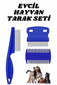 Evcil Hayvan Bit Tarağı Seti Paslanmaz Çelik Bıçaklı 4lü Set