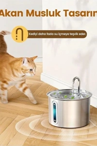 Evcil Hayvan Su Pınarı - Paslanmaz Çelik - 2.2 Litre Kapasite