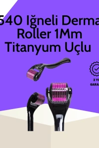 Evde Güvenli Kullanım İçin Titanyum Derma Roller – Siyah Saplı
